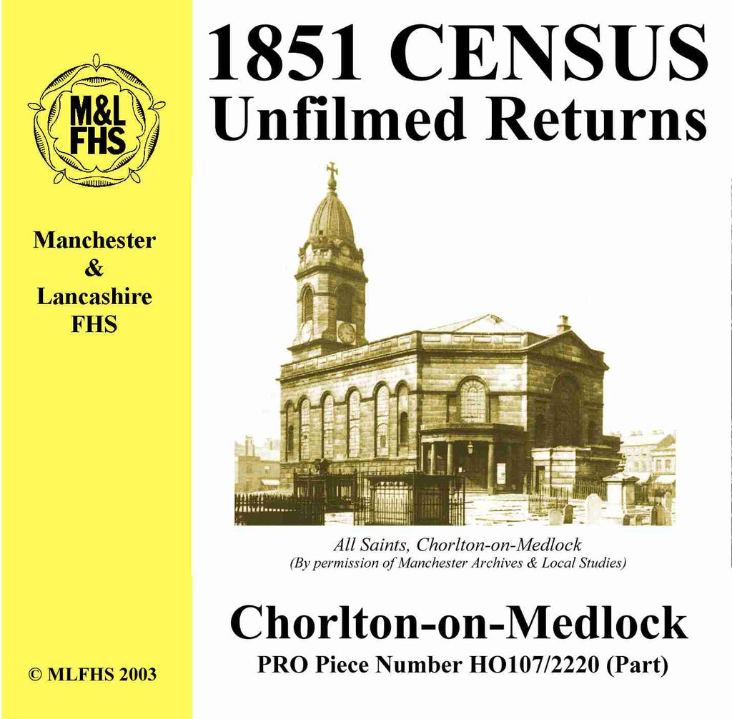 1851 Census Returns for Chorlton-on-Medlock