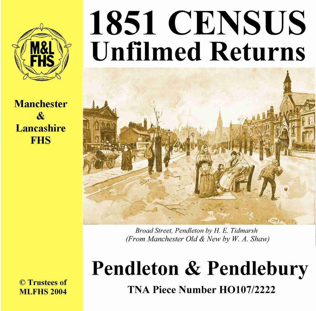 1851 Census Returns for Pendleton and Pendlebury