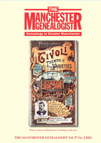 The Manchester Genealogist special  edition  Vol 57 No 4 2021 1921 census